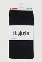 Toddler Girls Opaque Footed Tights 3 Pack Size 1-3, Black