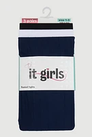 Toddler Girls Footed Tights 3 Pack Size 1-3, Multi