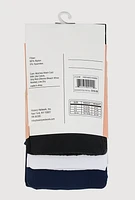 Girls Assorted Footed Tights 3 Pack Size 6-8, Multi