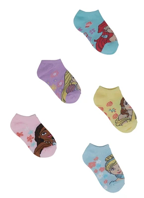 Girls Princess Graphic Print Socks 5 Pack, Multi