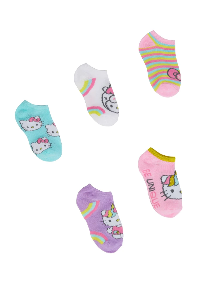 Toddler Girls Hello Kitty Socks 5 Pack, Multi