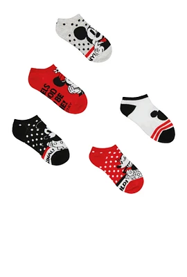 Girls Mickey and Minnie Mouse Socks 5 Pack, Multi