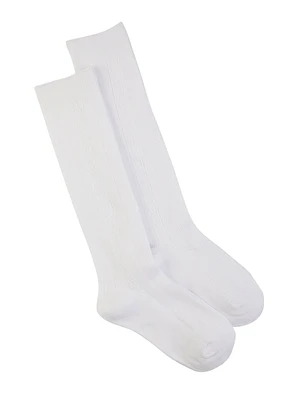 Girls 4-10 Knee High Socks 2 Pack, White