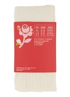 Girls Basic Cable Knit Tights, White