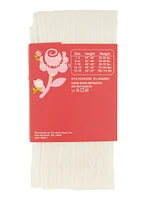 Girls Basic Cable Knit Tights, White