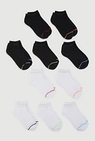 Boys Contrast Trim Low Cut Ankle Socks 10 Pack, Multi