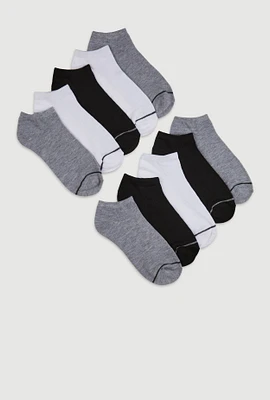 Boys Contrast Trim Ankle Socks 10 Pack,