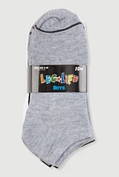 Boys Contrast Trim Ankle Socks 10 Pack,