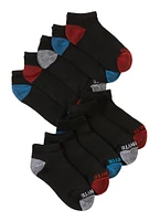 Boys 10 Pack Solid Low Cut Ankle Socks, Black