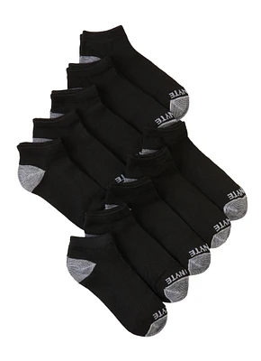 Boys 10 Pack Assorted Ankle Socks, Black