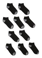 Boys 10 Pack Assorted Ankle Socks, Black