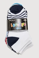 Toddler Boys Striped Low Cut Ankle Socks 10 Pack, Multi