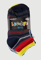 Toddler Boys Striped Low Cut Ankle Socks 10 Pack, Multi