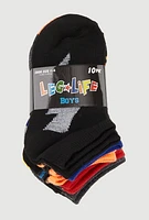 Boys Low Cut Striped Ankle Socks 10 Pack Size 5-10, Multi