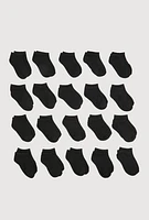 Toddler Boys Low Cut Socks Size 20 Pack Size 5-10, Black