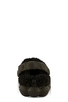 Womens Toddler Girls Gemstone Sherpa Lined Bubble Slippers, Black,