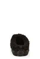 Womens Toddler Girls Multi Charm Sherpa Lined Bubble Slippers, Black, Size 7