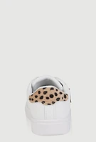 Womens Toddler Girls Cheetah Print Star Sneakers, White, Size 7