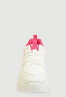 Womens Girls Ombre Chunky Sneakers, Pink, Size 4