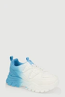 Womens Girls Ombre Chunky Sneakers, Blue,