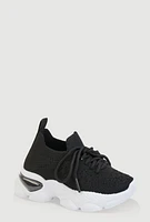 Womens Toddler Girls Athletic Sneakers, Black, Size 8