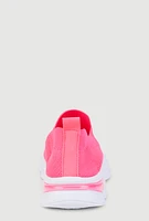 Womens Girls Textured Knit Slip On Platform Sneakers, Pink, Size 12