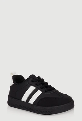 Womens Toddlers Contrast Stripe Lace Up Sneakers,