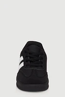 Womens Toddlers Contrast Stripe Lace Up Sneakers, Black, Size 7