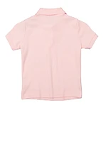 French Toast Girls 4-6x Picot Collar Polo Top, Pink, Size 6-6X