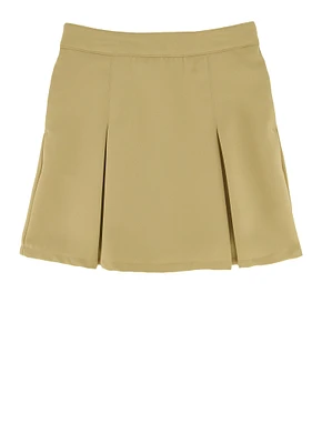 French Toast Girls 4-6x Adjustable Waist Pleated Skirt, Khaki, Size 5