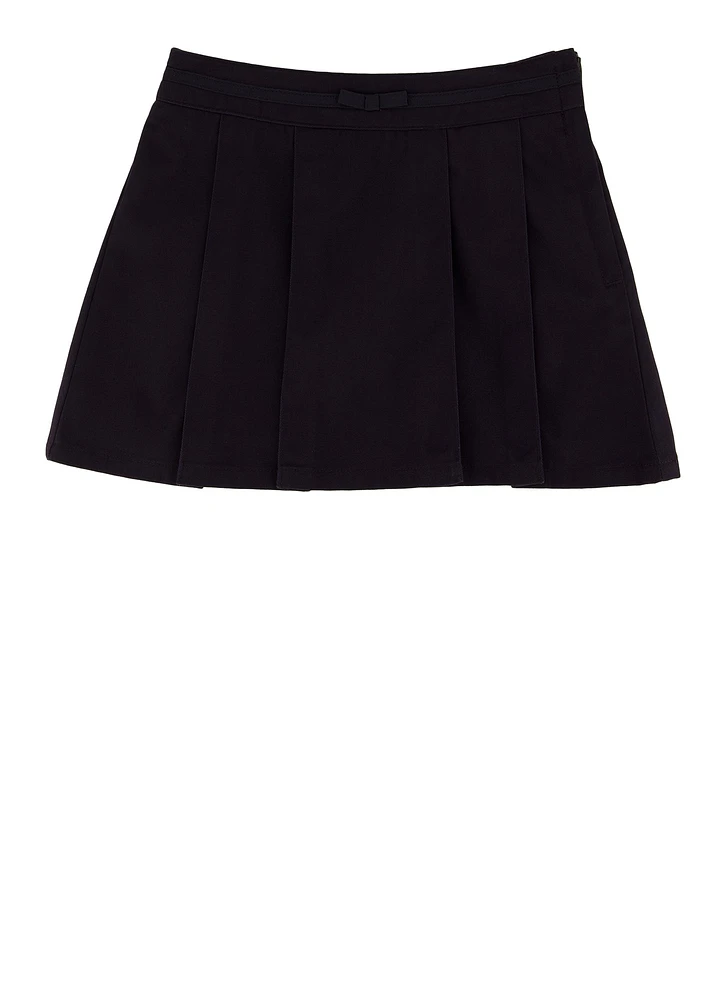 French Toast Girls 4-6x Bow Detail Pull On Pleated Skort, Blue, Size 4