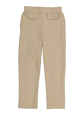 French Toast Girls 4-6x Rhinestone Detail Pants, Khaki, Size 4-5