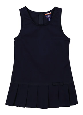 French Toast Girls 4-6x Ribbon Bow Detail Pleated Jumper, Blue, Size 4