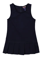 French Toast Girls 4-6x Ribbon Bow Detail Pleated Jumper, Blue, Size 4