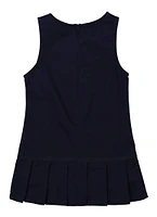 French Toast Girls 4-6x Ribbon Bow Detail Pleated Jumper, Blue, Size 4