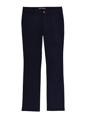 French Toast Junior Solid Straight Leg Pants, Blue, Size 4