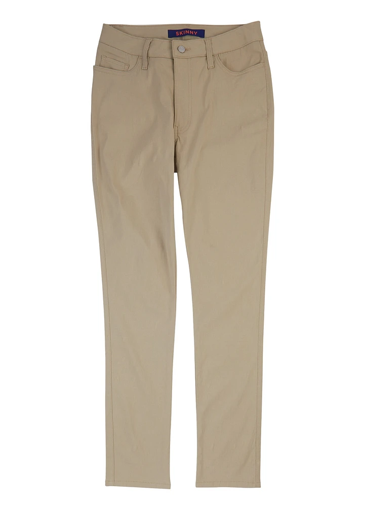 French Toast Junior Girls Stretch Skinny Leg Khaki Pants, Khaki, Size 8
