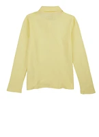 French Toast Girls 7-14 Picot Collar Long Sleeve Polo, Yellow, Size 14-16