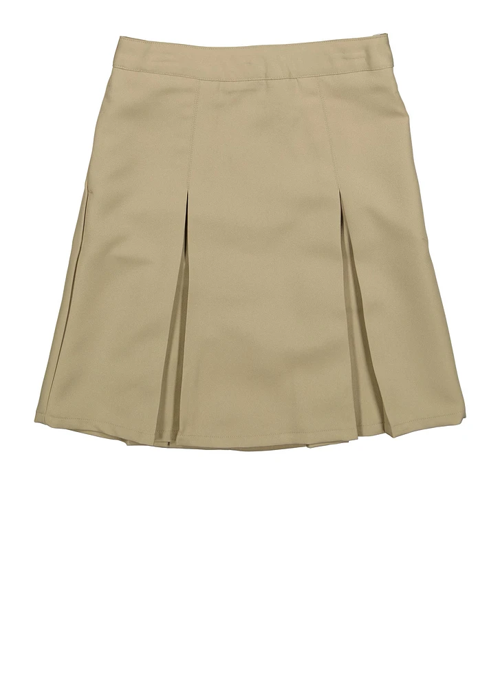 French Toast Girls 7-14 Kick Pleated Skirt, Khaki, Size 14