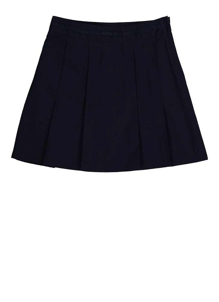 French Toast Girls 7-14 Solid Pleated Skirt, Blue, Size 14