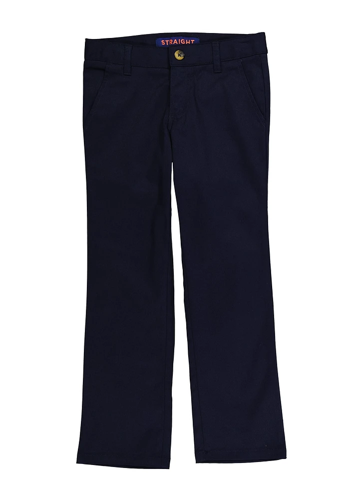 French Toast Girls 7-14 Solid Straight Leg Pants, Blue, Size 8