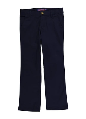 French Toast Girls 7-14 Solid Straight Leg Pants, Blue, Size 8