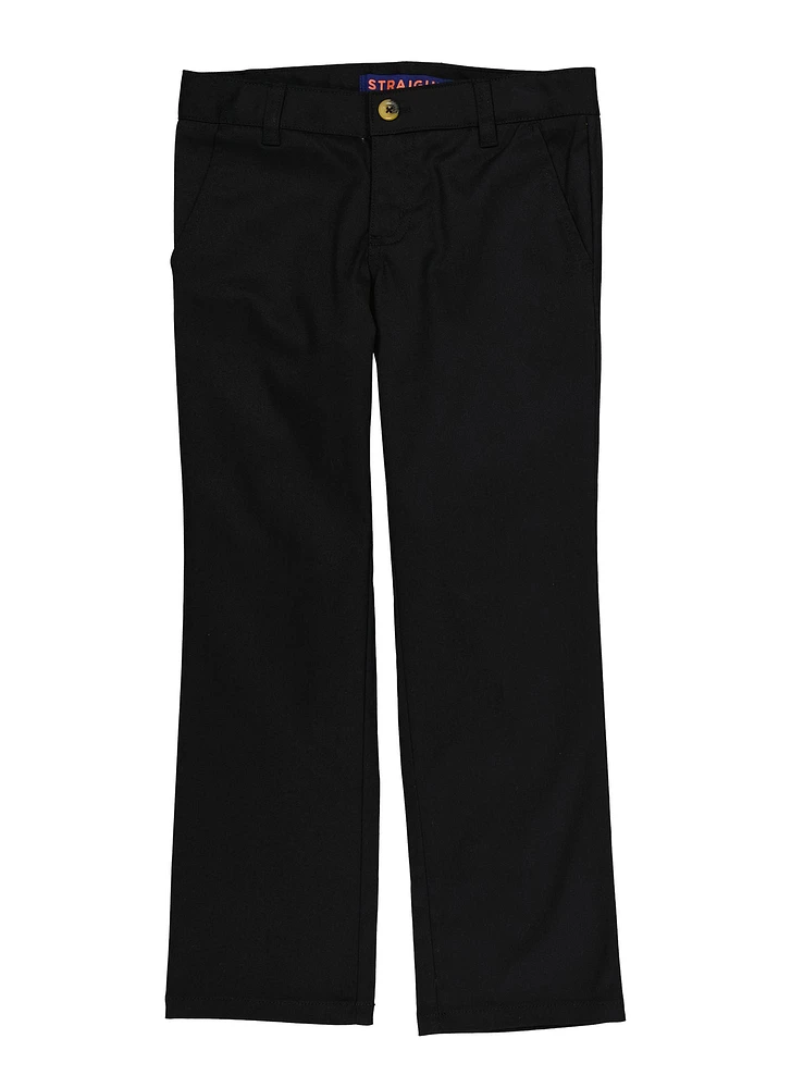 French Toast Girls 7-14 Straight Leg Pants, Black, Size 10