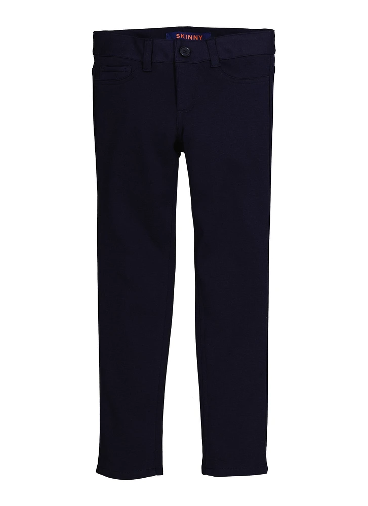 French Toast Girls 7-14 Solid Skinny Leg Khaki Pants, Blue, Size 8