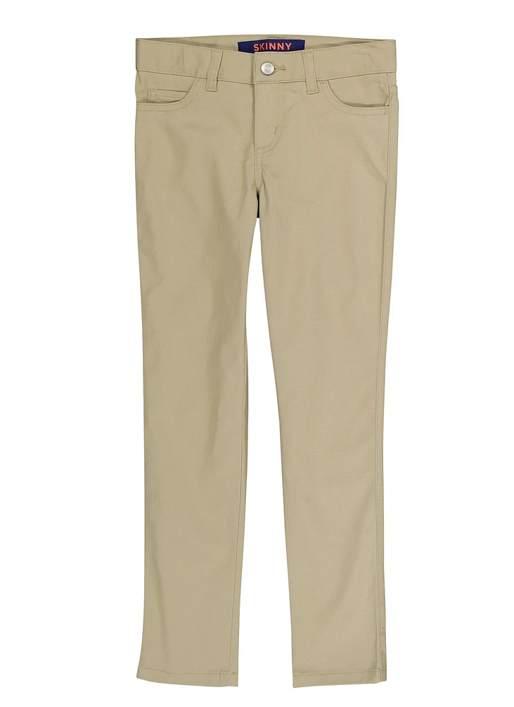 French Toast Girls 7-14 Basic Skinny Leg Pants, Khaki,