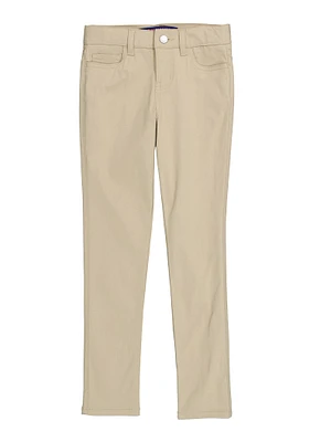French Toast Girls 7-14 Stretch Skinny Leg Pants, Khaki, Size 10
