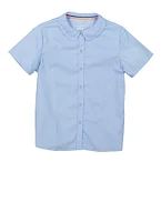 French Toast Girls 16-20 Poplin Peter Pan Collar Shirt, Blue, Size 20