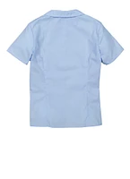 French Toast Girls 16-20 Poplin Peter Pan Collar Shirt, Blue, Size 16