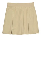 French Toast Girls 16-20 Bow Pleated Scooter Skirt, Khaki, Size 18