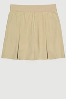 French Toast Girls 16-20 Bow Pleated Scooter Skirt, Khaki, Size 20